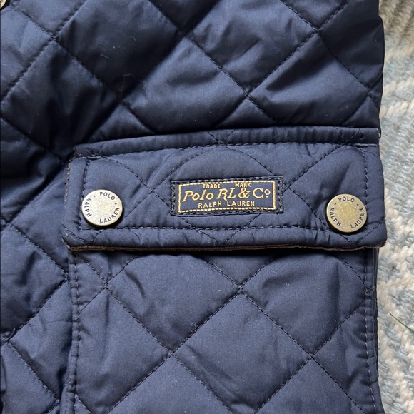 Polo by Ralph Lauren Toddler Navy Blue Jacket with Brown Corduroy Collar - Picture 5 of 7